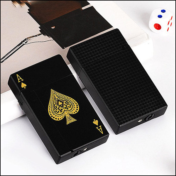 Matte Black Ornate Ace of Spades Lighter