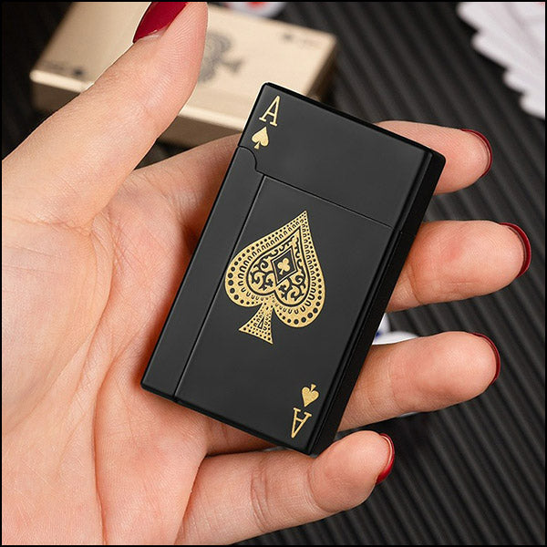 Matte Black Ornate Ace of Spades Lighter