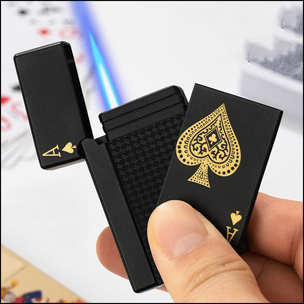 Matte Black Ornate Ace of Spades Lighter