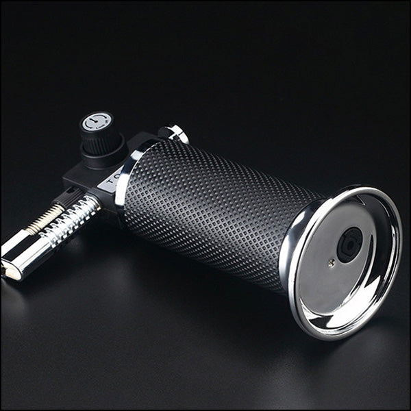 Professional Black Torch Lighter with Textured Grip