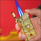 Ornate Gold Dragon Lighter with Amber Gem