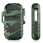 Rugged Green Camo Arc Lighter with Clip