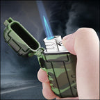 Rugged Green Camo Arc Lighter with Clip