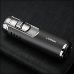 Sleek Matte Black Torch Lighter with Chrome Accents