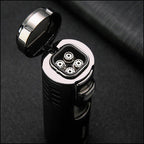 Sleek Matte Black Torch Lighter with Chrome Accents
