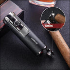 Sleek Matte Black Torch Lighter with Chrome Accents