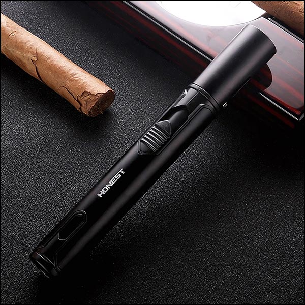 Slim Gunmetal Gray Single Jet Torch Lighter
