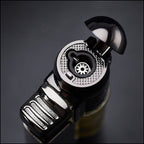 Gunmetal Metal Torch Lighter with Clear Fuel Window
