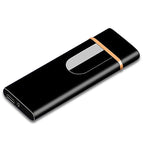 Black Slim Electric Lighter with Gold Accent and LED