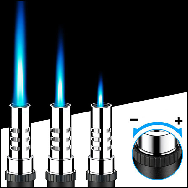 Slim Black & Chrome Refillable Butane Lighter