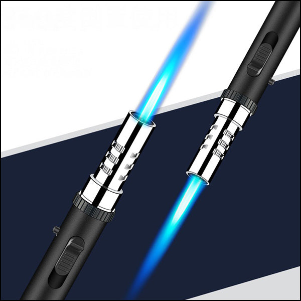 Slim Black & Chrome Refillable Butane Lighter