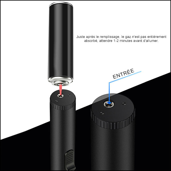 Slim Black & Chrome Refillable Butane Lighter