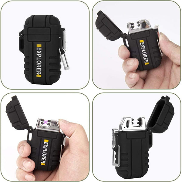 Black Rugged Explorer Plasma Arc Lighter