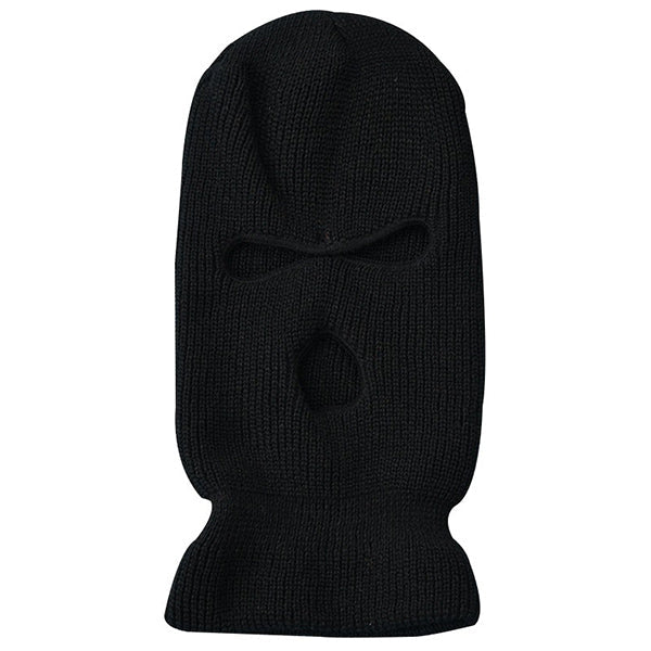 Black 3-Hole Knitted Balaclava Face Mask