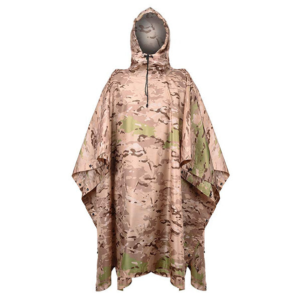 Waterproof Hooded Desert Camo Rain Poncho
