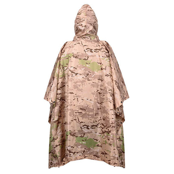 Waterproof Hooded Desert Camo Rain Poncho