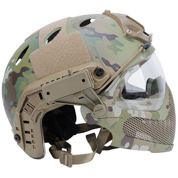 Multicam Airsoft Helmet with Full-Face Protection