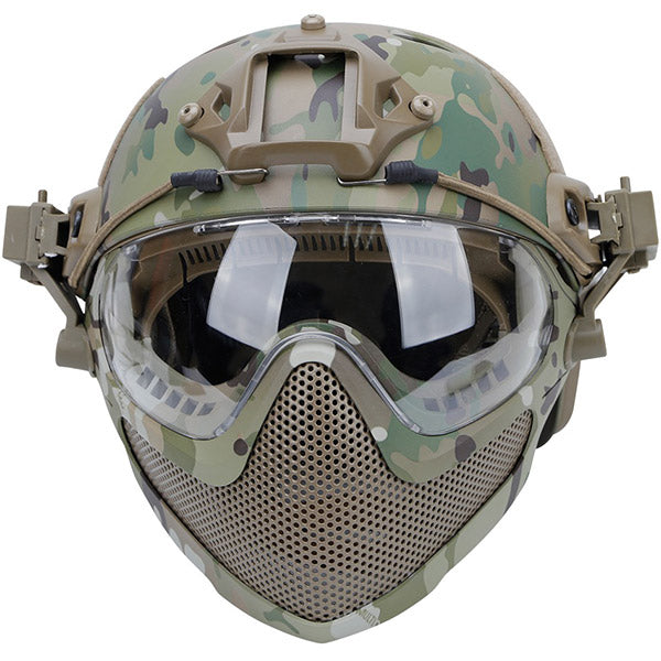 Multicam Airsoft Helmet with Full-Face Protection