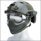 Olive Green Tactical Helmet with Full Face Protection