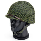 Vintage Olive Green M1 Military Helmet with Net