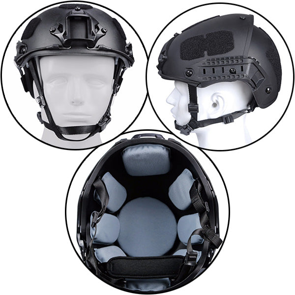 Matte Black FAST Tactical Helmet with Rails