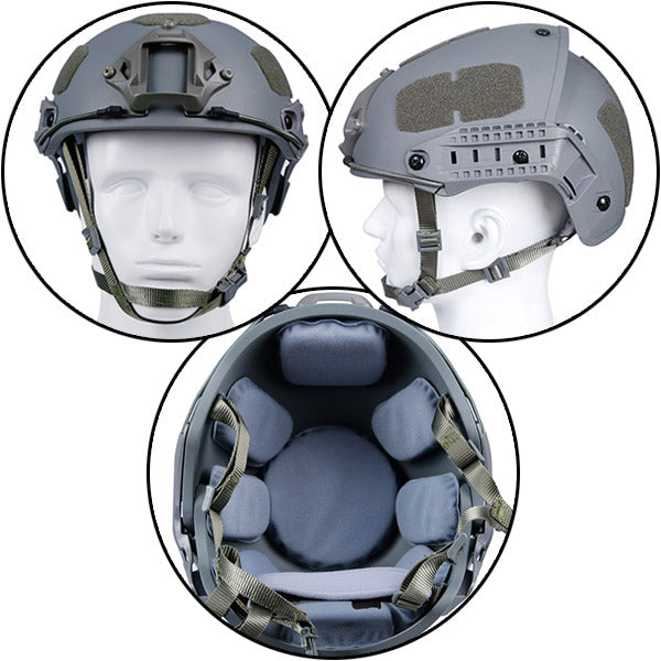 Tactical FAST Helmet in Grey with Side Rails