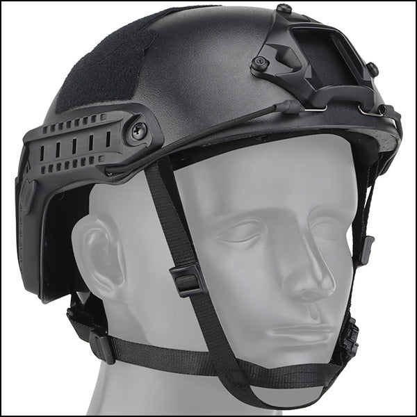 Matte Black Tactical Helmet with Side Rails & NVG Mount