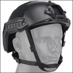 Matte Black Tactical Helmet with Side Rails & NVG Mount