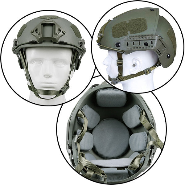 Sage Green Modular Tactical Helmet with Rails