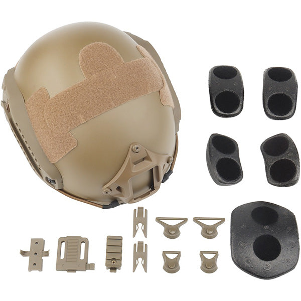 Coyote Brown Tactical Helmet with Side Rails