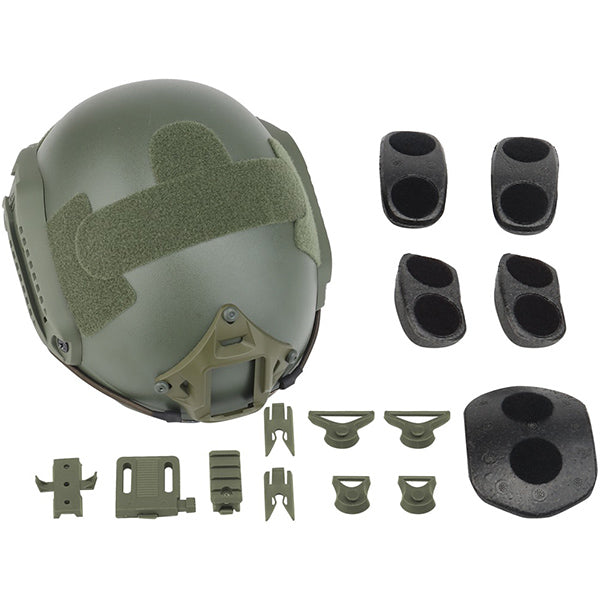 Olive Drab Tactical Airsoft Helmet with Rails