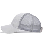 Light Grey Camo Mesh Ponytail Baseball Cap