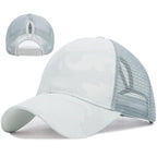 Grey Camouflage Ponytail Cap