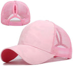 Pink Camouflage Cap with Ponytail