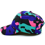 Neon Camo Baseball Cap in Pink Purple Teal