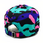Neon Camo Baseball Cap in Pink Purple Teal