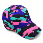 Neon Camo Baseball Cap in Pink Purple Teal
