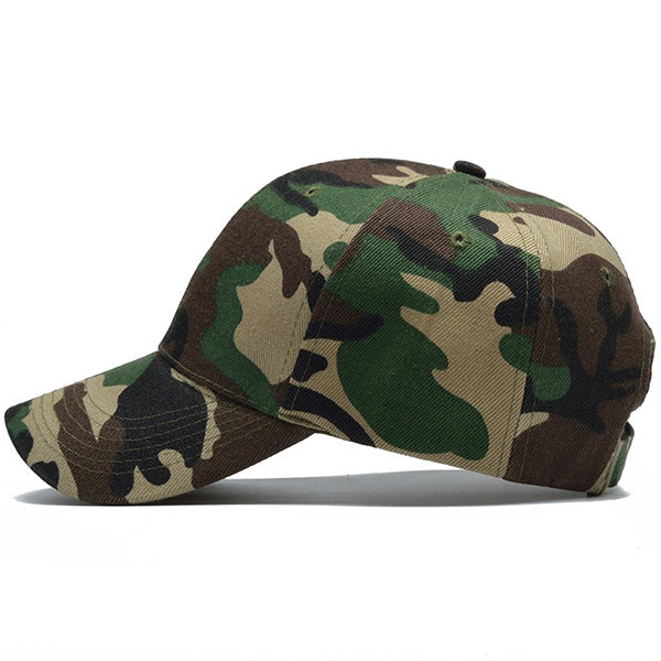 Unisex Cotton Woodland Camo Baseball Cap