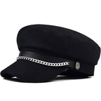 Women's Black Sailor Military Cap