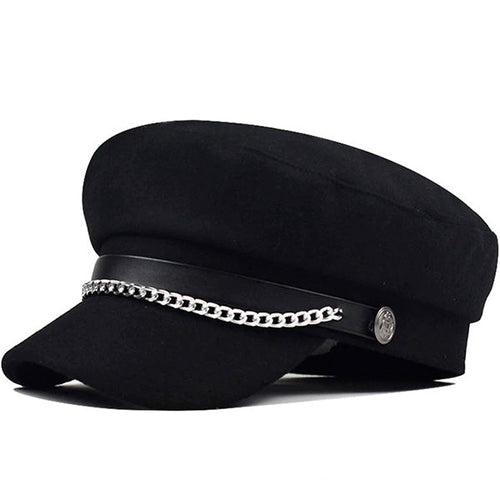 Women's Black Sailor Military Cap