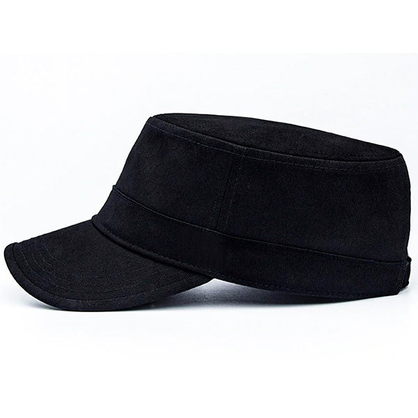 Unisex Black Cotton Cadet Cap