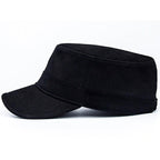 Unisex Black Cotton Cadet Cap