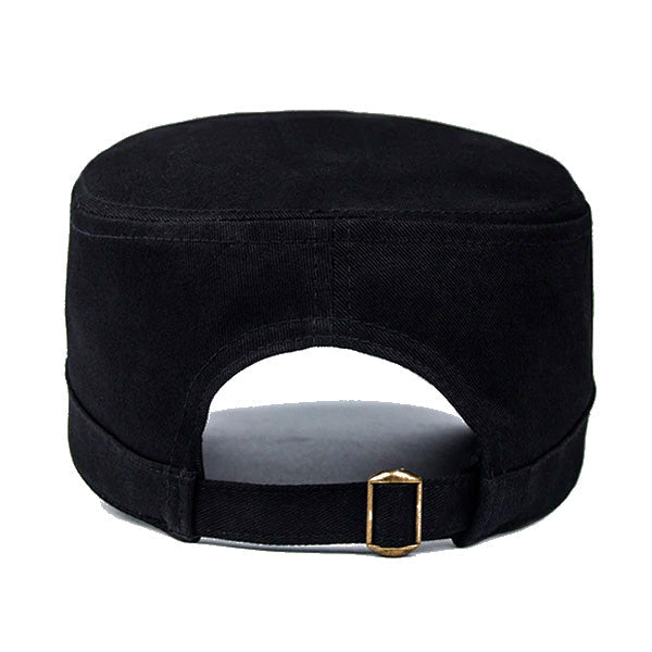 Unisex Black Cotton Cadet Cap