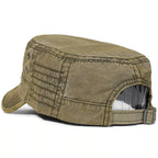 Men's Distressed Olive Green Cotton Cadet Cap