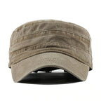 Vintage Washed Khaki Cotton Cadet Cap