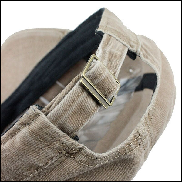 Vintage Washed Khaki Cotton Cadet Cap