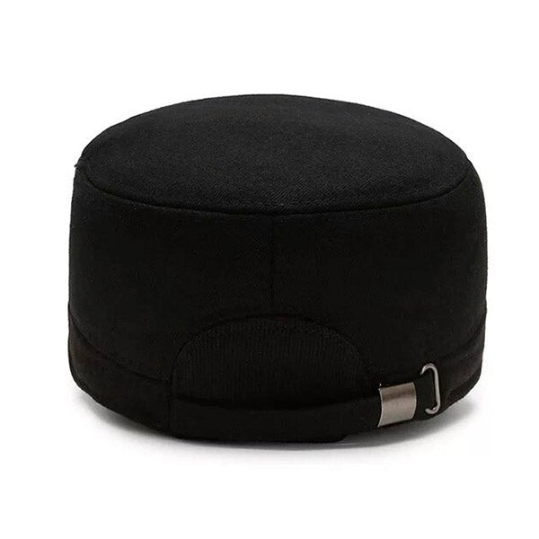 Black Sport Cadet Cap with Faux Leather Brim