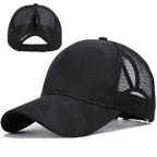 Black Camouflage Ponytail Cap