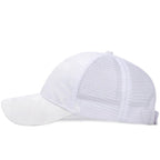 White Mesh Ponytail Trucker Hat