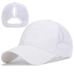 White Camouflage Cap with Ponytail